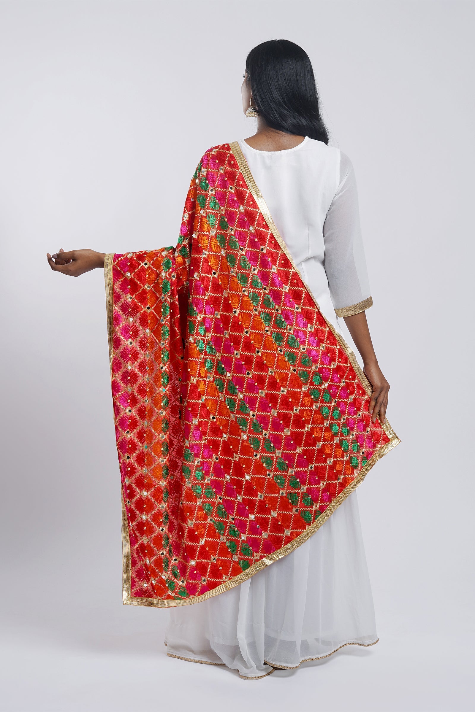 Teejh Neeladri Phulkari Dupatta