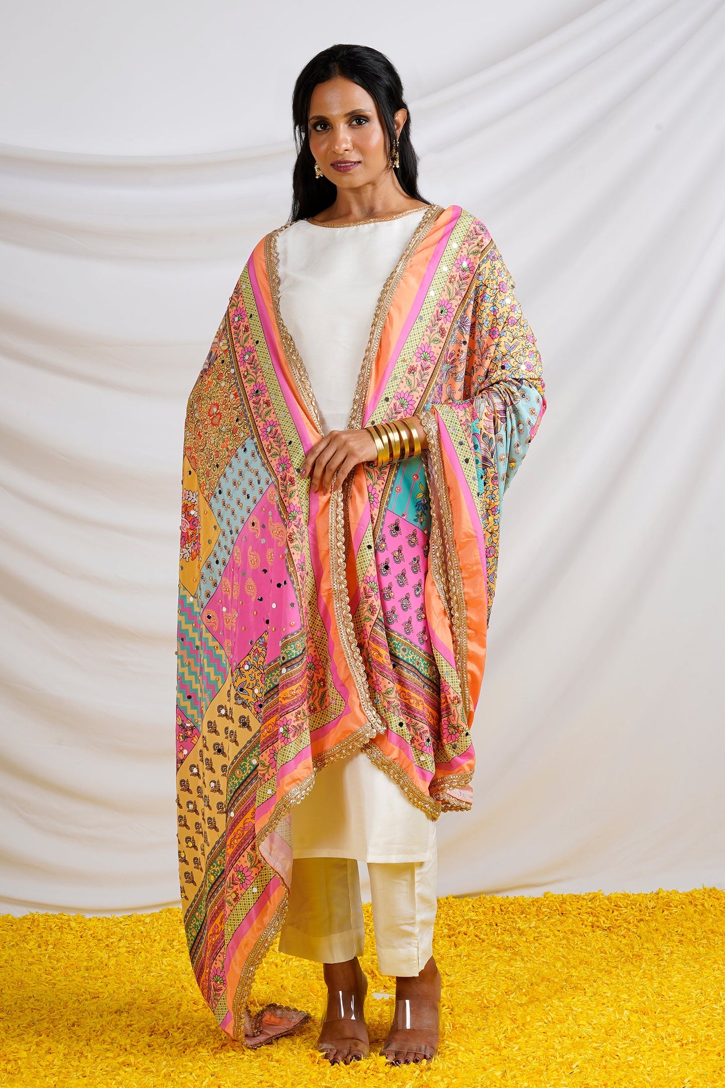 Teejh Patakha Embellished Printed Dupatta