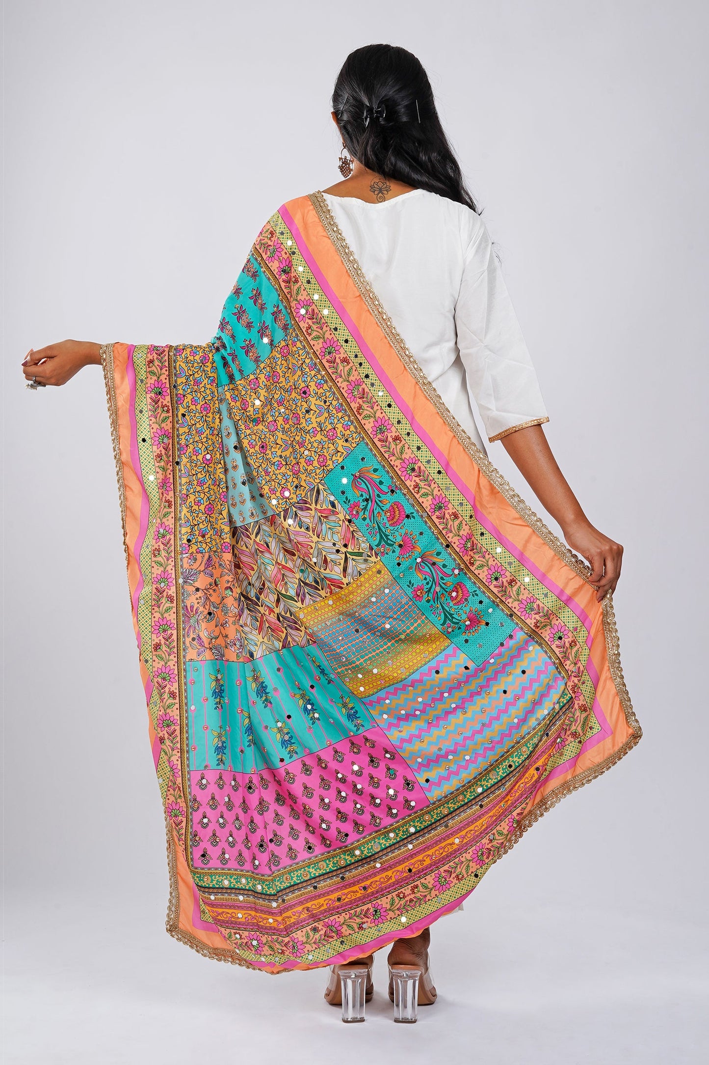 Teejh Patakha Embellished Printed Dupatta