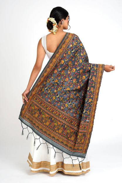 Teejh Baruni Grey Banarasi Dupatta