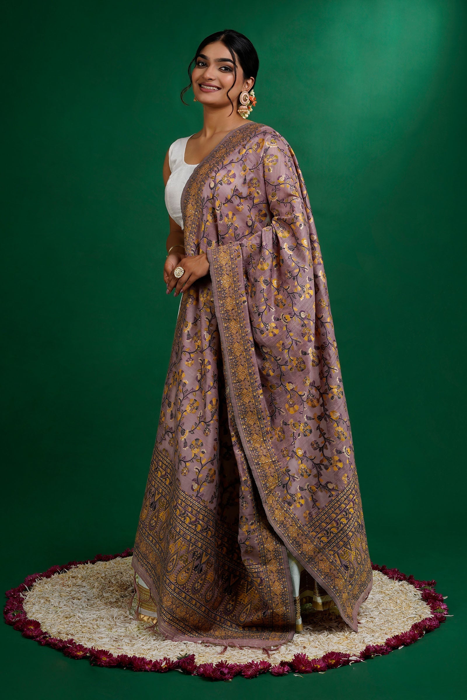 Teejh Bhaagyasree Pink Banarasi Dupatta