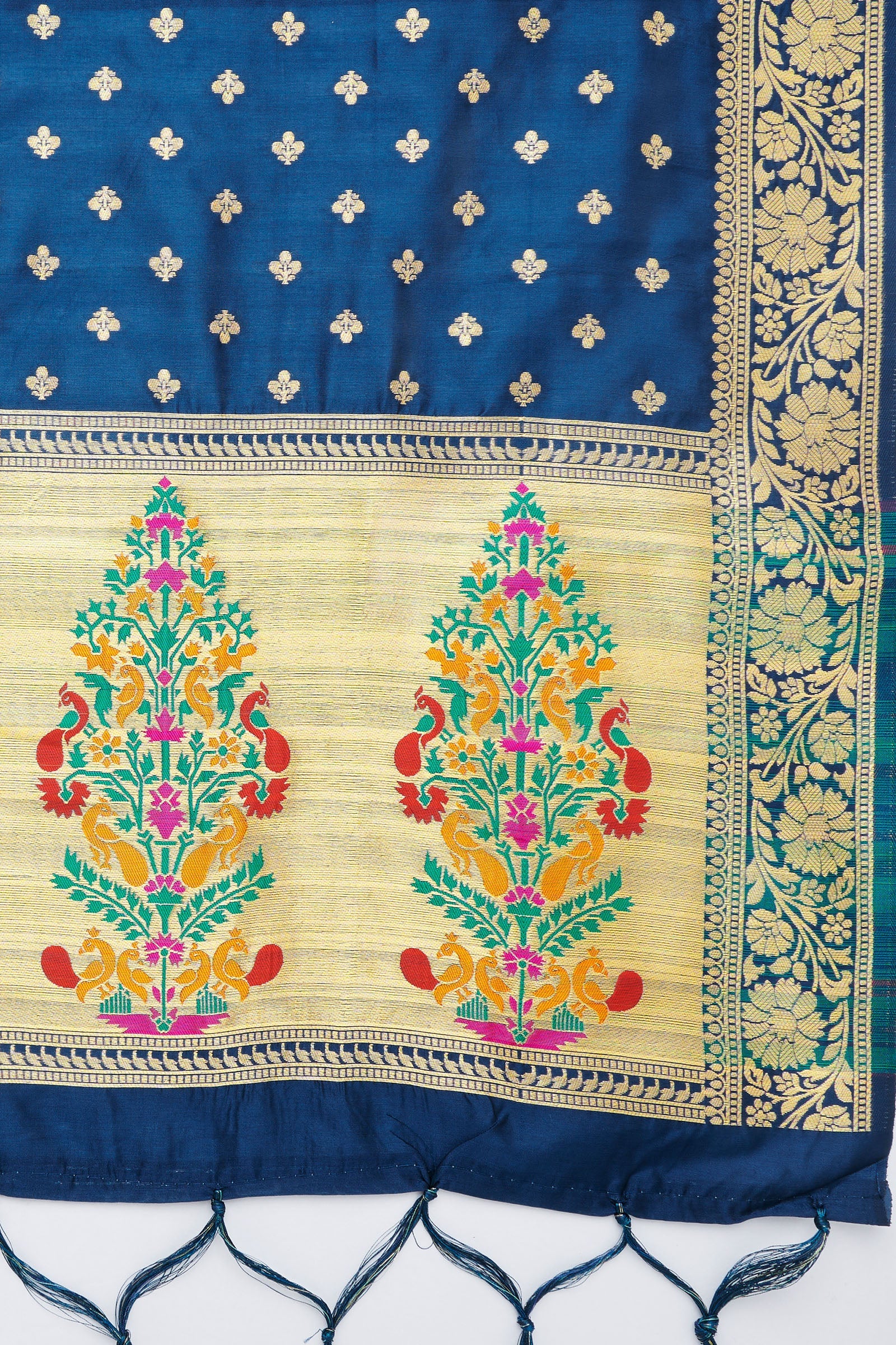 Teejh Chandra Midnight Blue Banarasi Dupatta