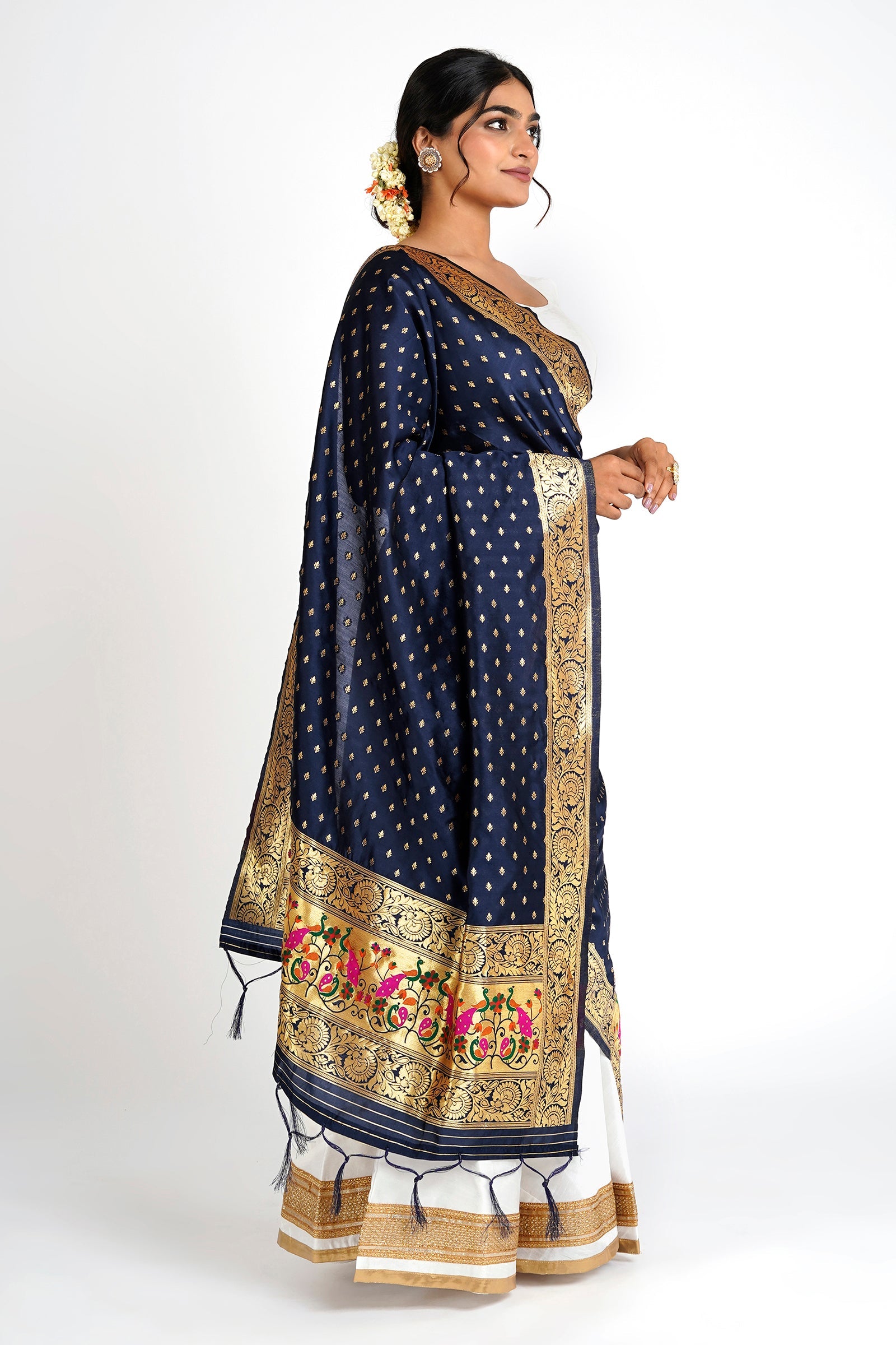 Teejh Chandira Blue Banarasi Dupatta
