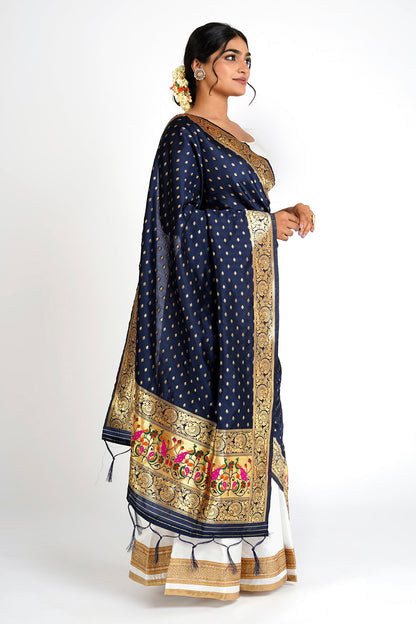 Teejh Chandira Blue Banarasi Dupatta