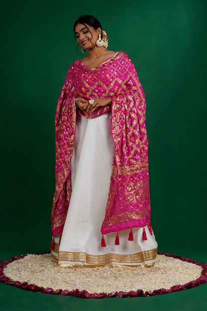 Teejh Chetna Pink Banarasi Dupatta