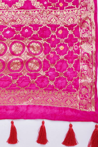 Teejh Chetna Pink Banarasi Dupatta