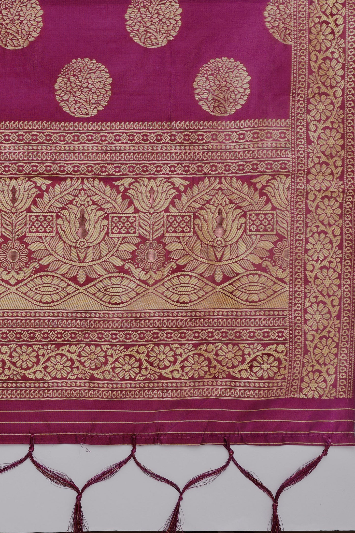 Teejh Devi Magenta Banarasi Dupatta