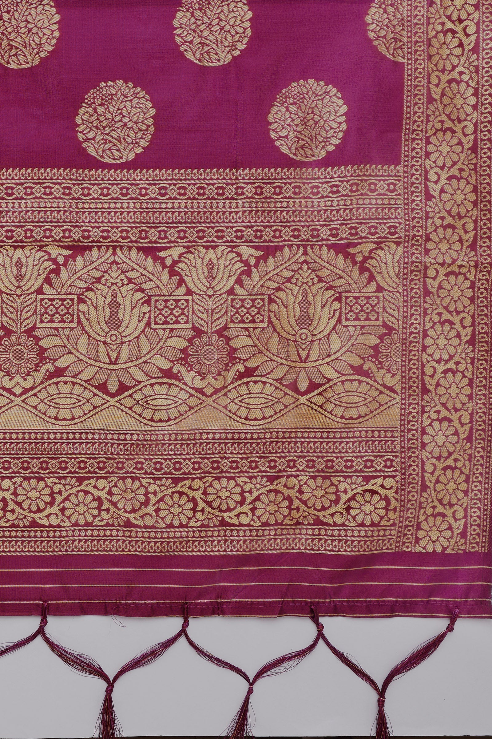 Teejh Devi Magenta Banarasi Dupatta
