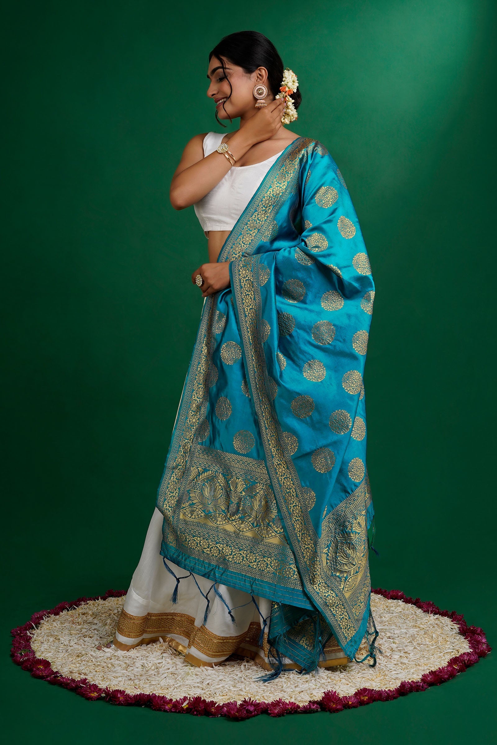 Teejh Devi Firozi Banarasi Dupatta