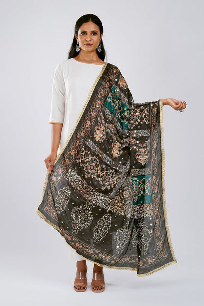Teejh Saibo Embellished Printed Dupatta