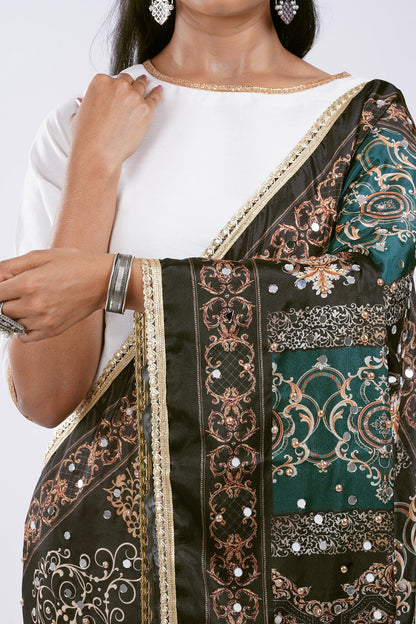 Teejh Saibo Embellished Printed Dupatta
