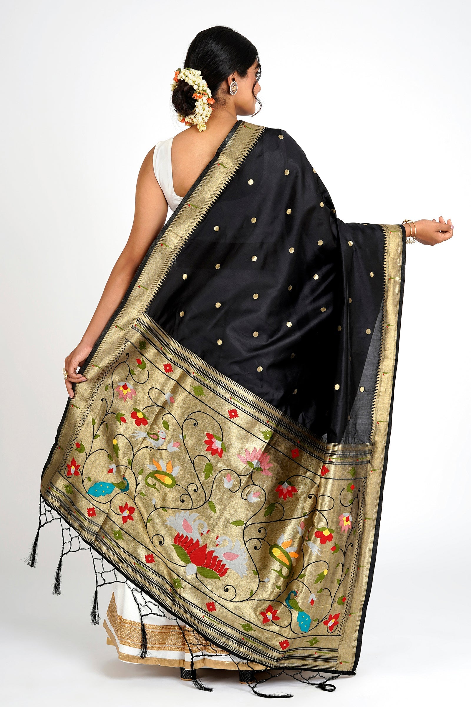 Teejh Durga Black Banarasi Dupatta