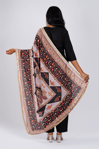 Teejh Gulnaaz Embellished Printed Dupatta