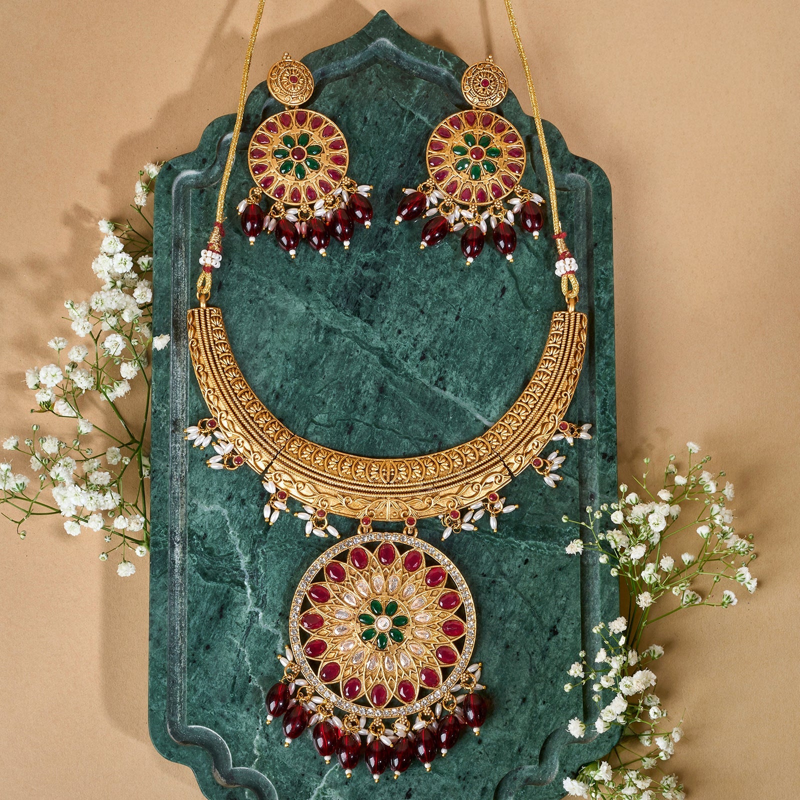 Teejh Aarzaa Gold Ghungroo Necklace Set