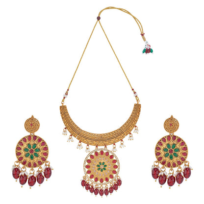 Teejh Aarzaa Gold Ghungroo Necklace Set