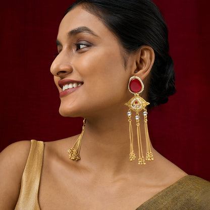 Teejh Kanira Red Gold Dangler Earrings