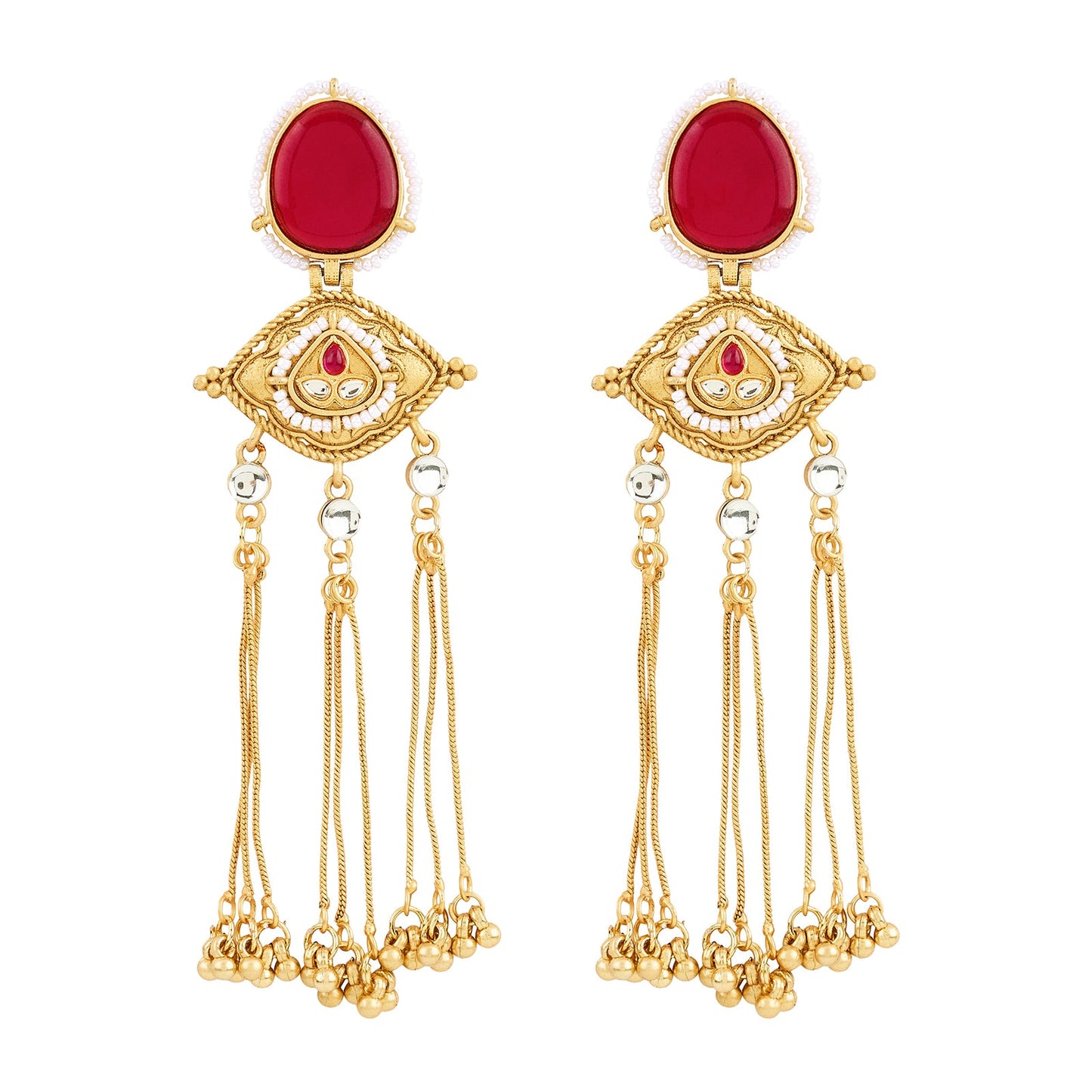 Teejh Kanira Red Gold Dangler Earrings
