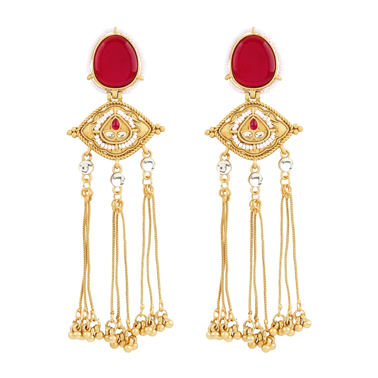 Teejh Kanira Red Gold Dangler Earrings