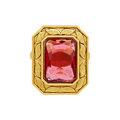 Teejh Ruhya Silver and Green Stone Ring