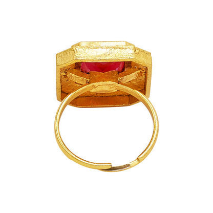 Teejh Ruhya Silver and Green Stone Ring