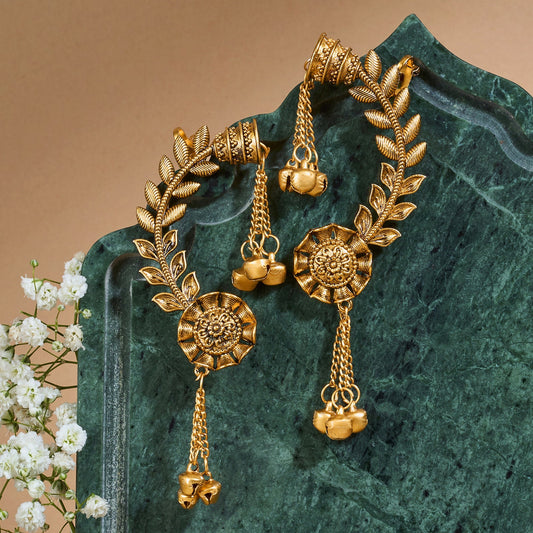 Teejh Riti Gold Ghungroo Earcuffs