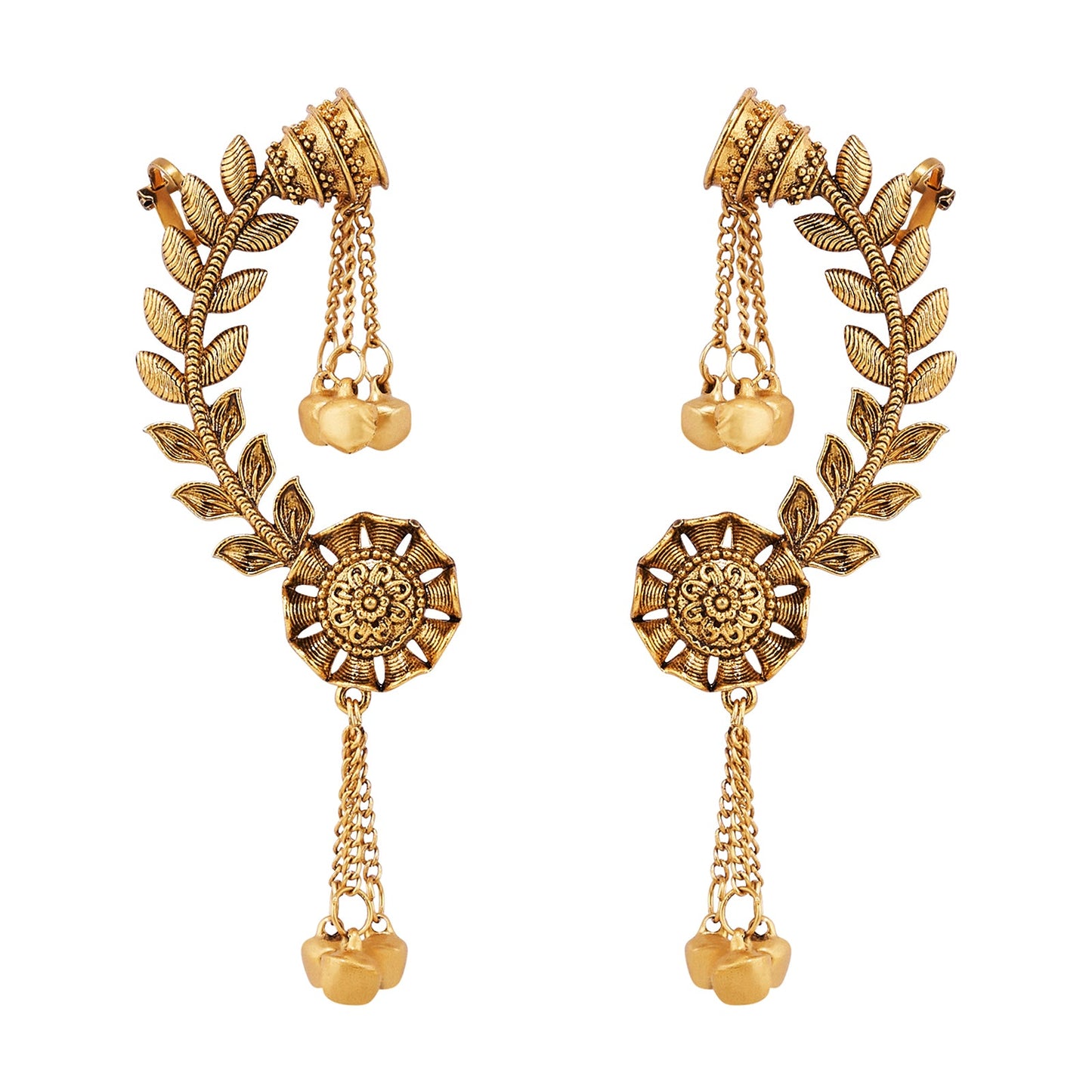 Teejh Riti Gold Ghungroo Earcuffs
