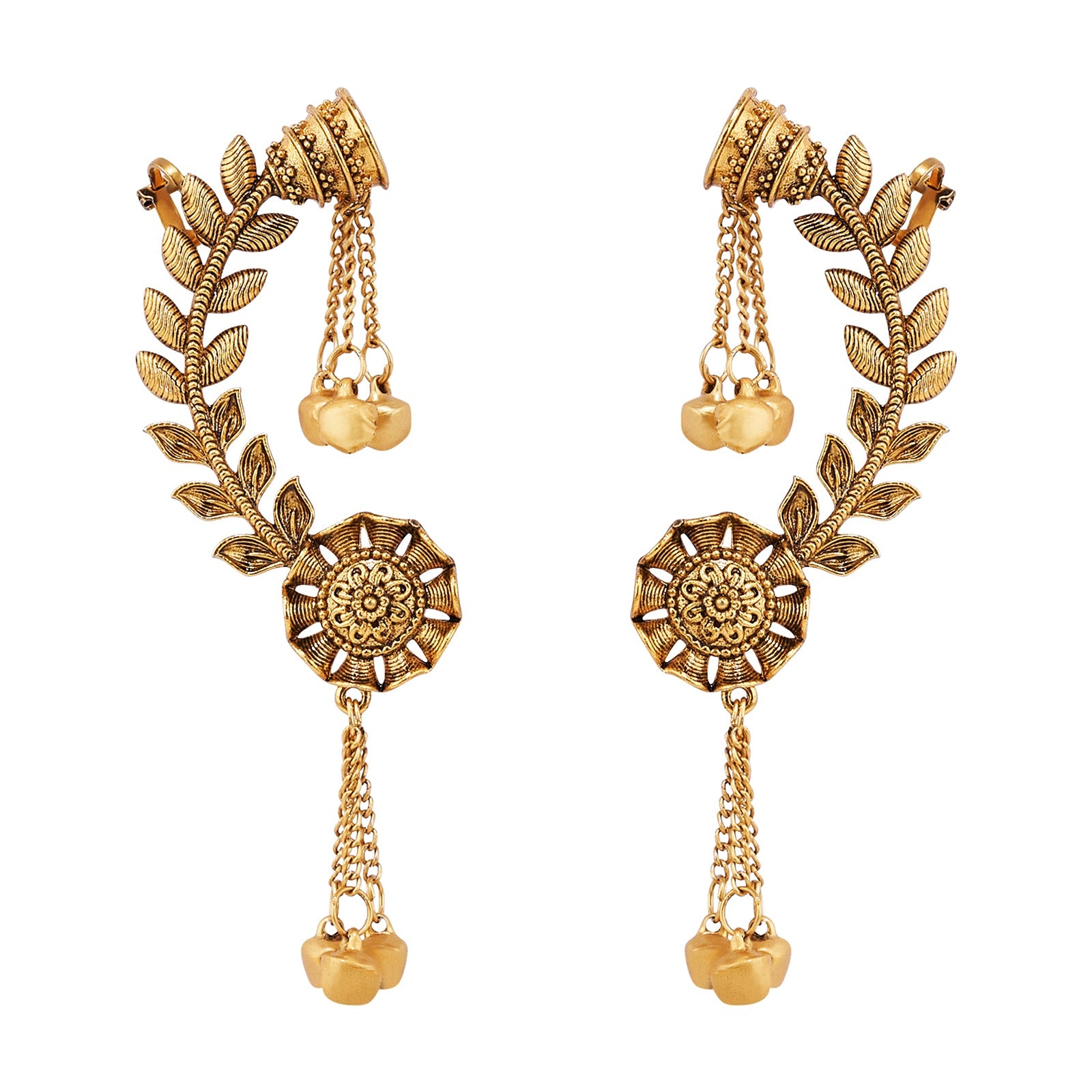 Teejh Riti Gold Ghungroo Earcuffs