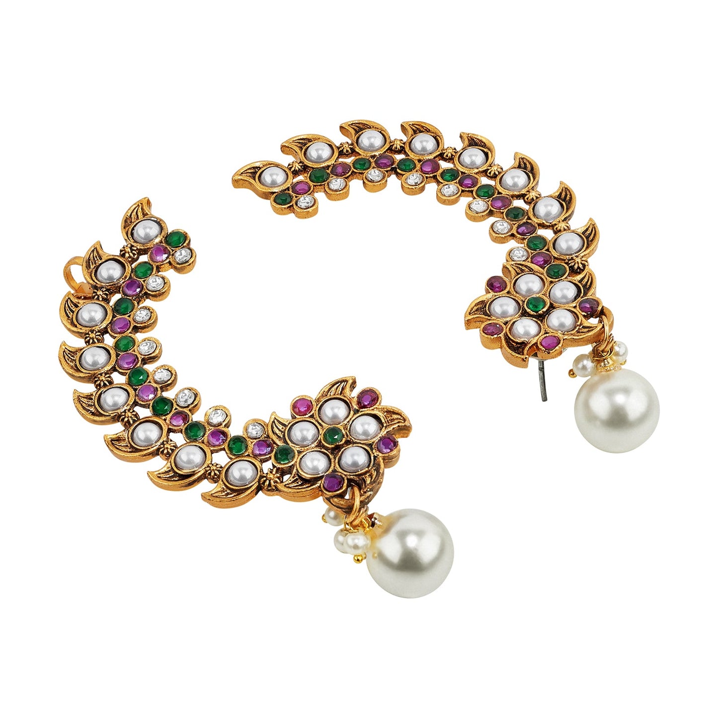 Teejh Zaray Gold Stones and Pearls Earcuffs