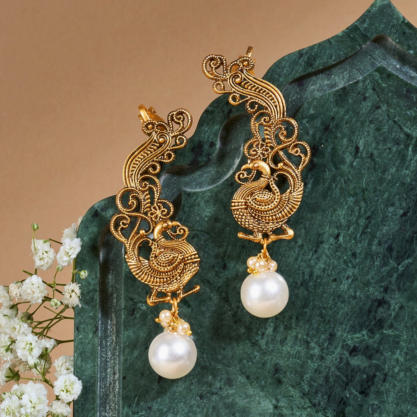Teejh Karika Gold Pearl Earcuffs