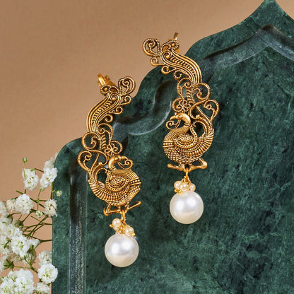 Teejh Karika Gold Pearl Earcuffs
