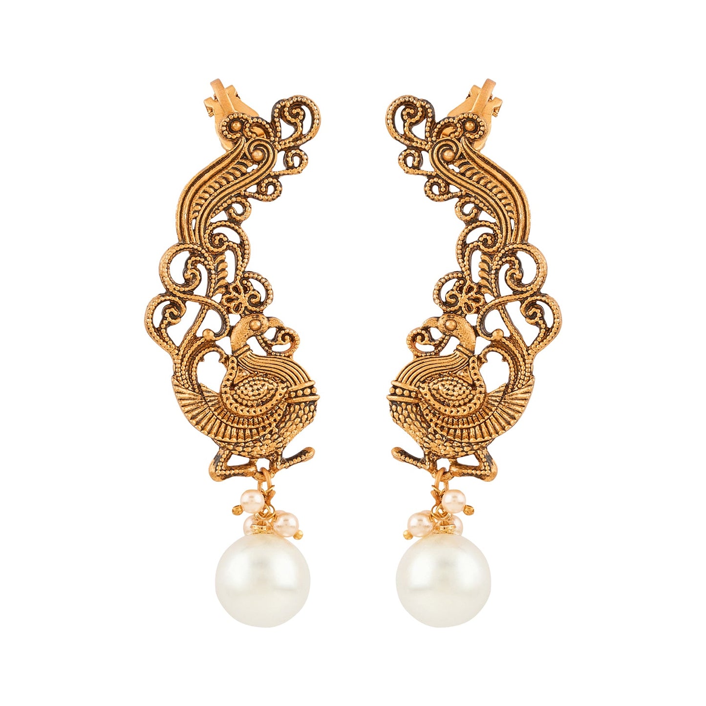 Teejh Karika Gold Pearl Earcuffs