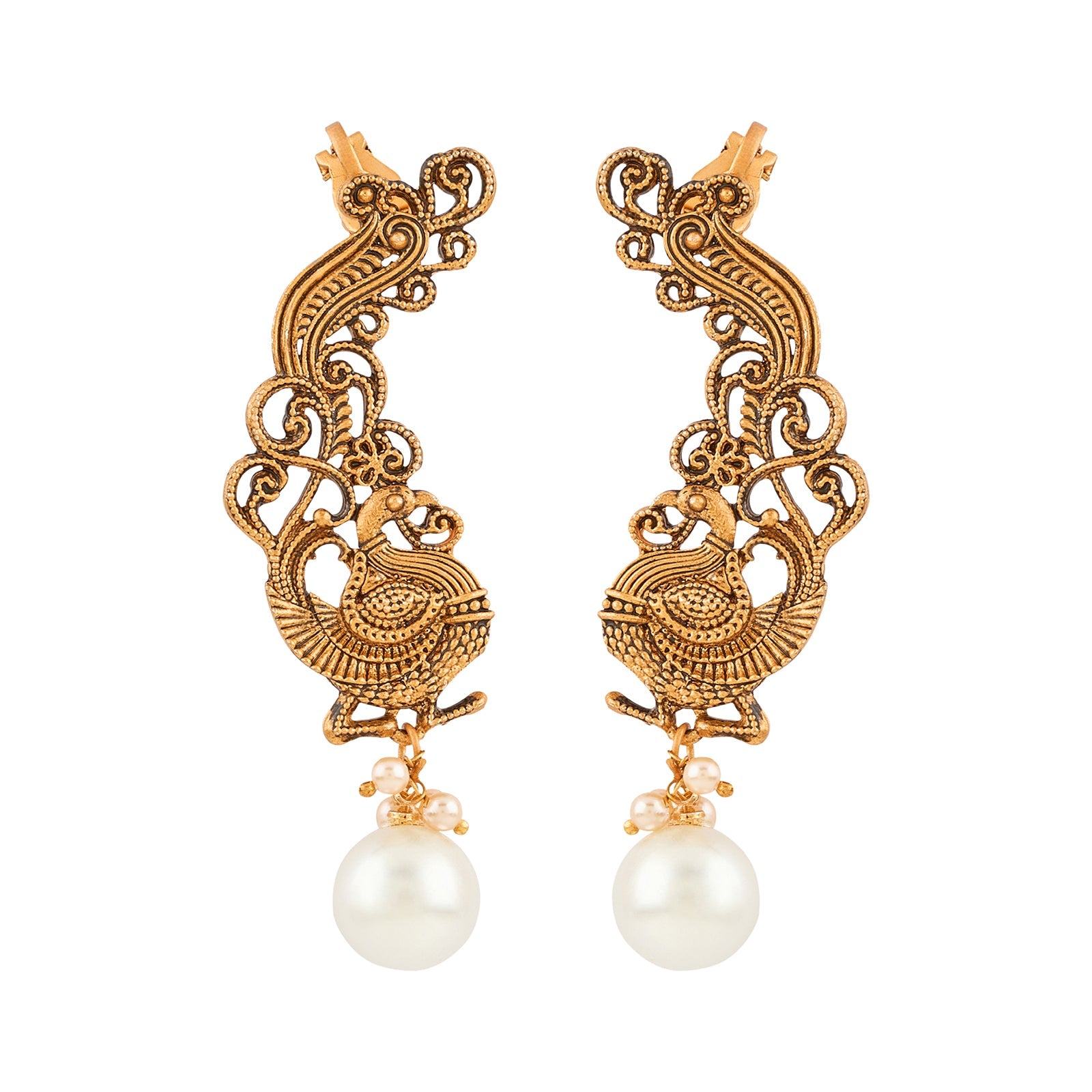 Teejh Karika Gold Pearl Earcuffs