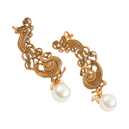 Teejh Karika Gold Pearl Earcuffs