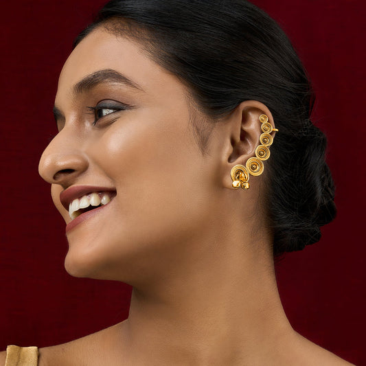Teejh Chakra Gold Ghungroo Earcuffs