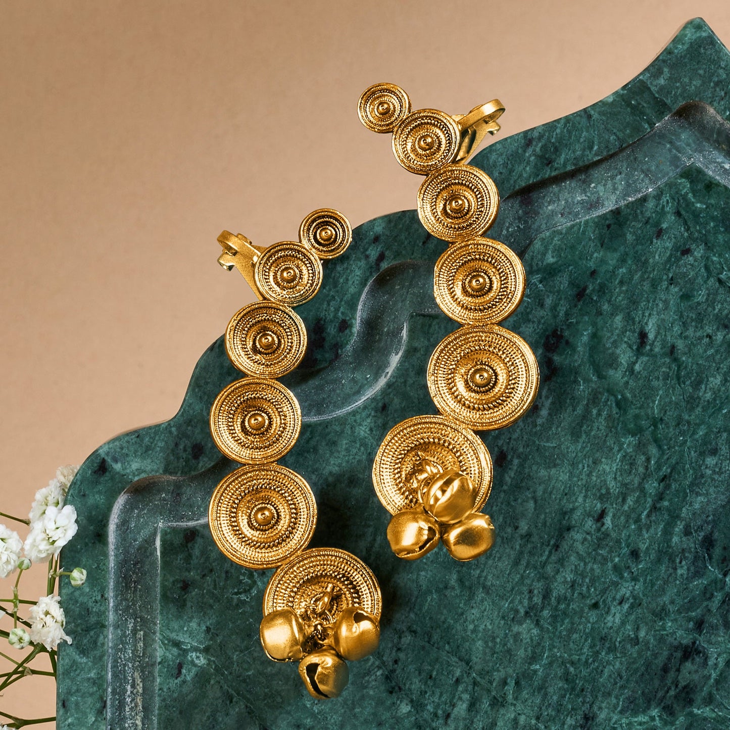 Teejh Chakra Gold Ghungroo Earcuffs