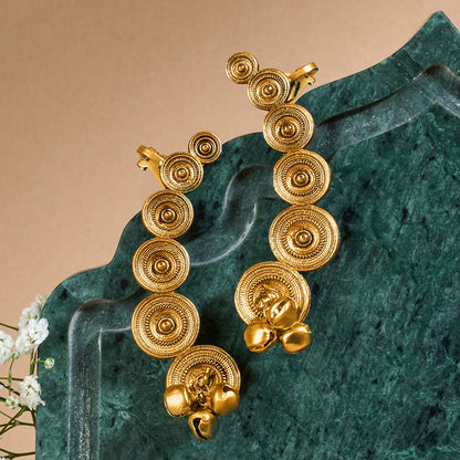 Teejh Chakra Gold Ghungroo Earcuffs