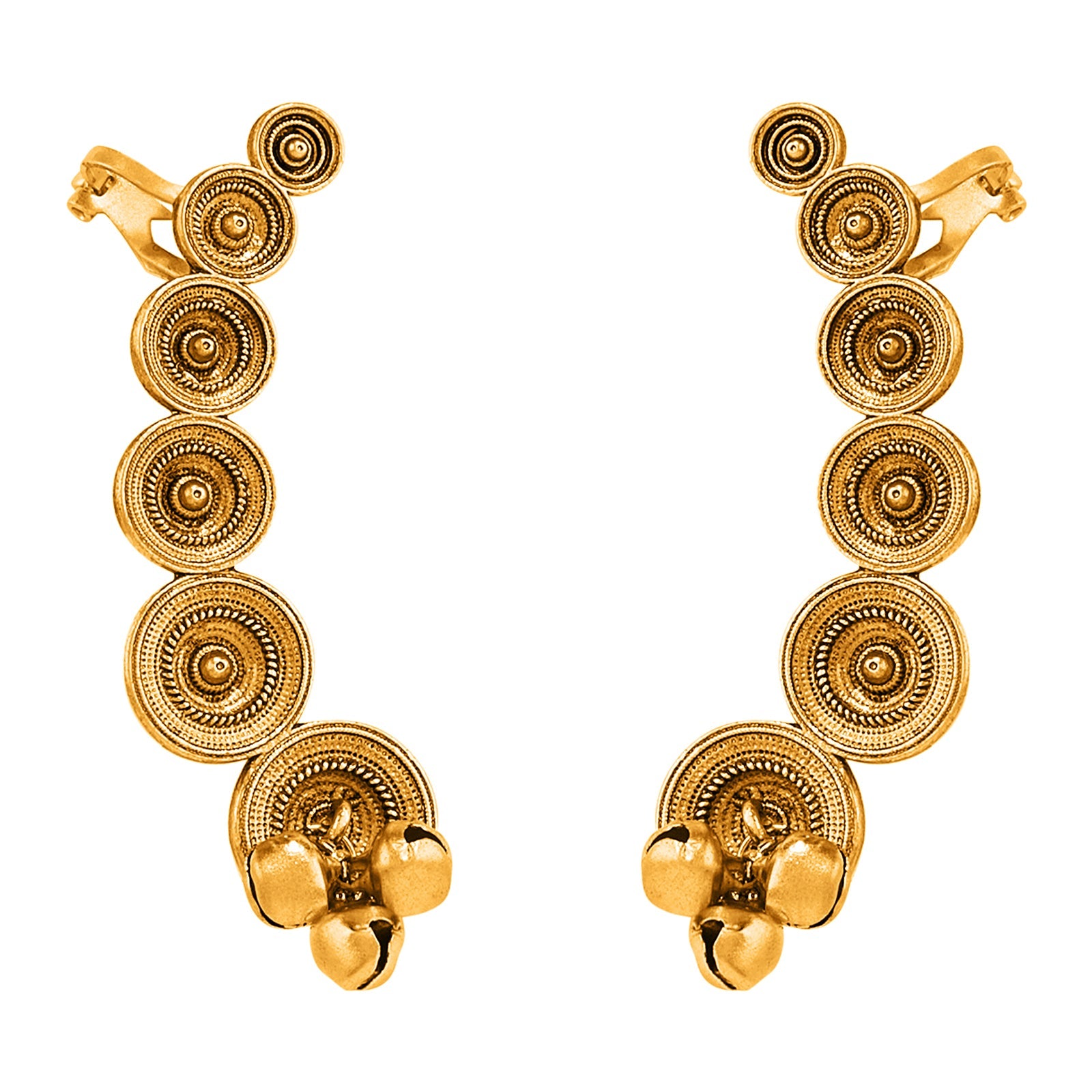 Teejh Chakra Gold Ghungroo Earcuffs