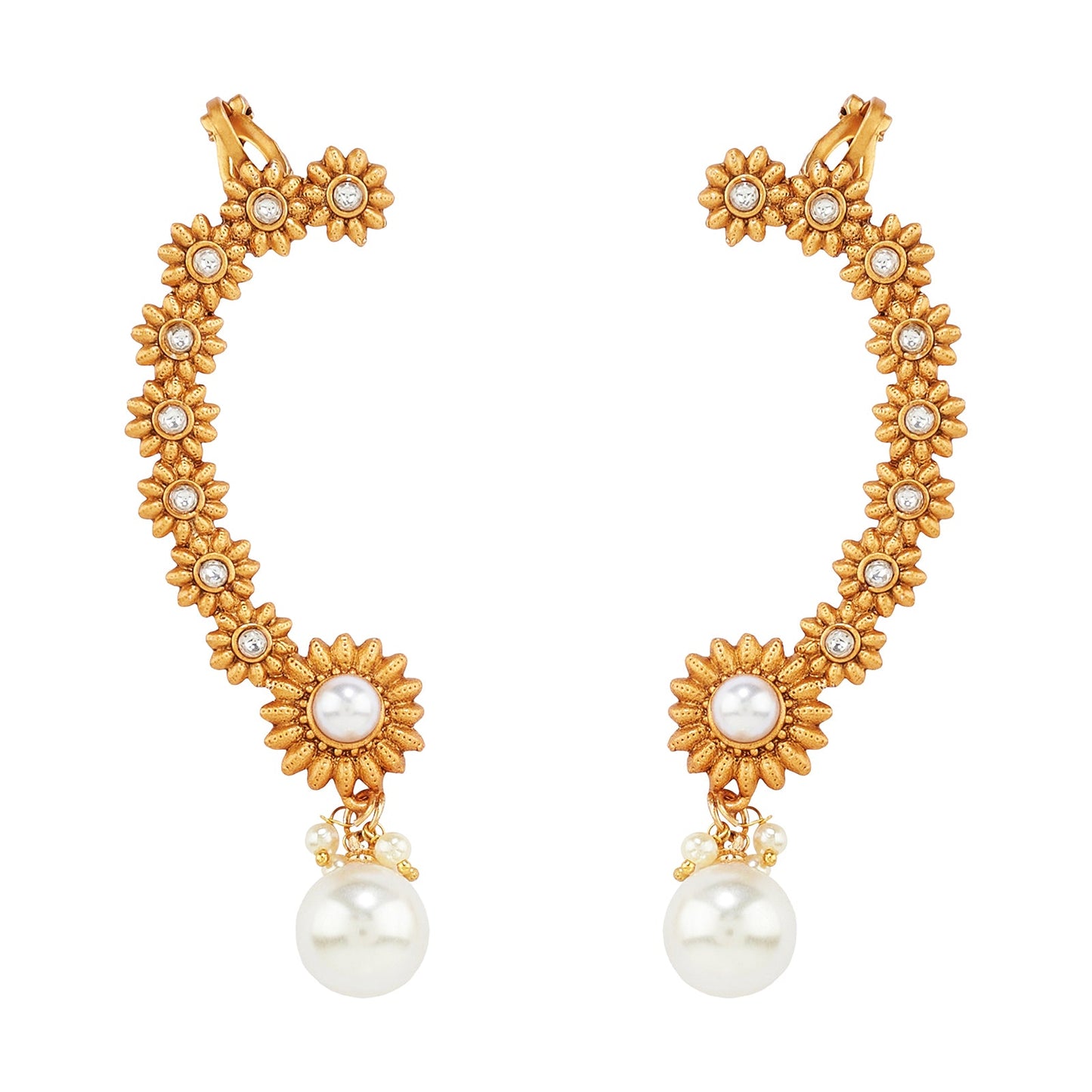 Teejh Anjuma Gold and Pearl Earcuff