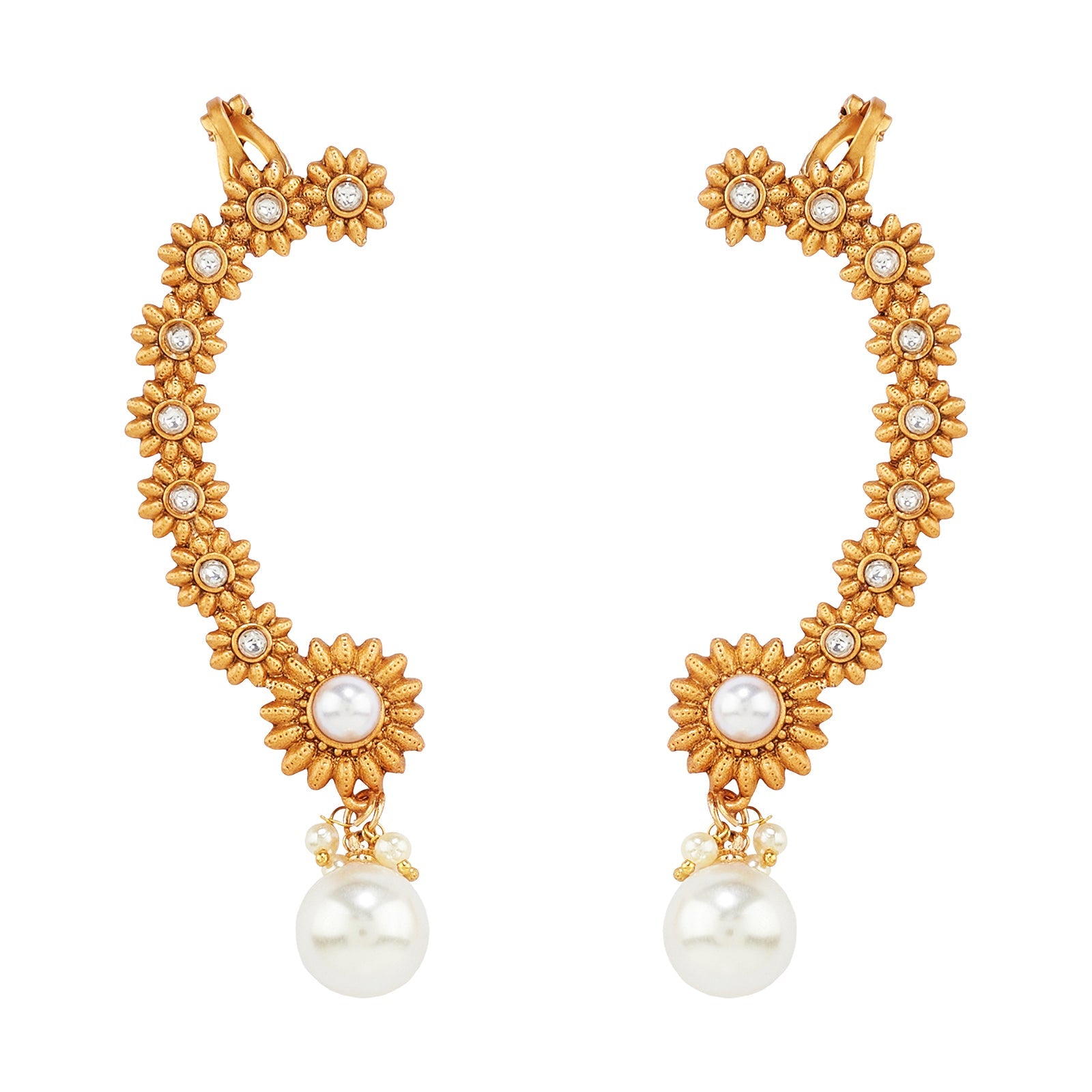 Teejh Anjuma Gold and Pearl Earcuff