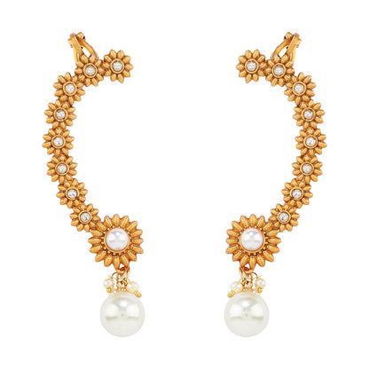Teejh Anjuma Gold and Pearl Earcuff