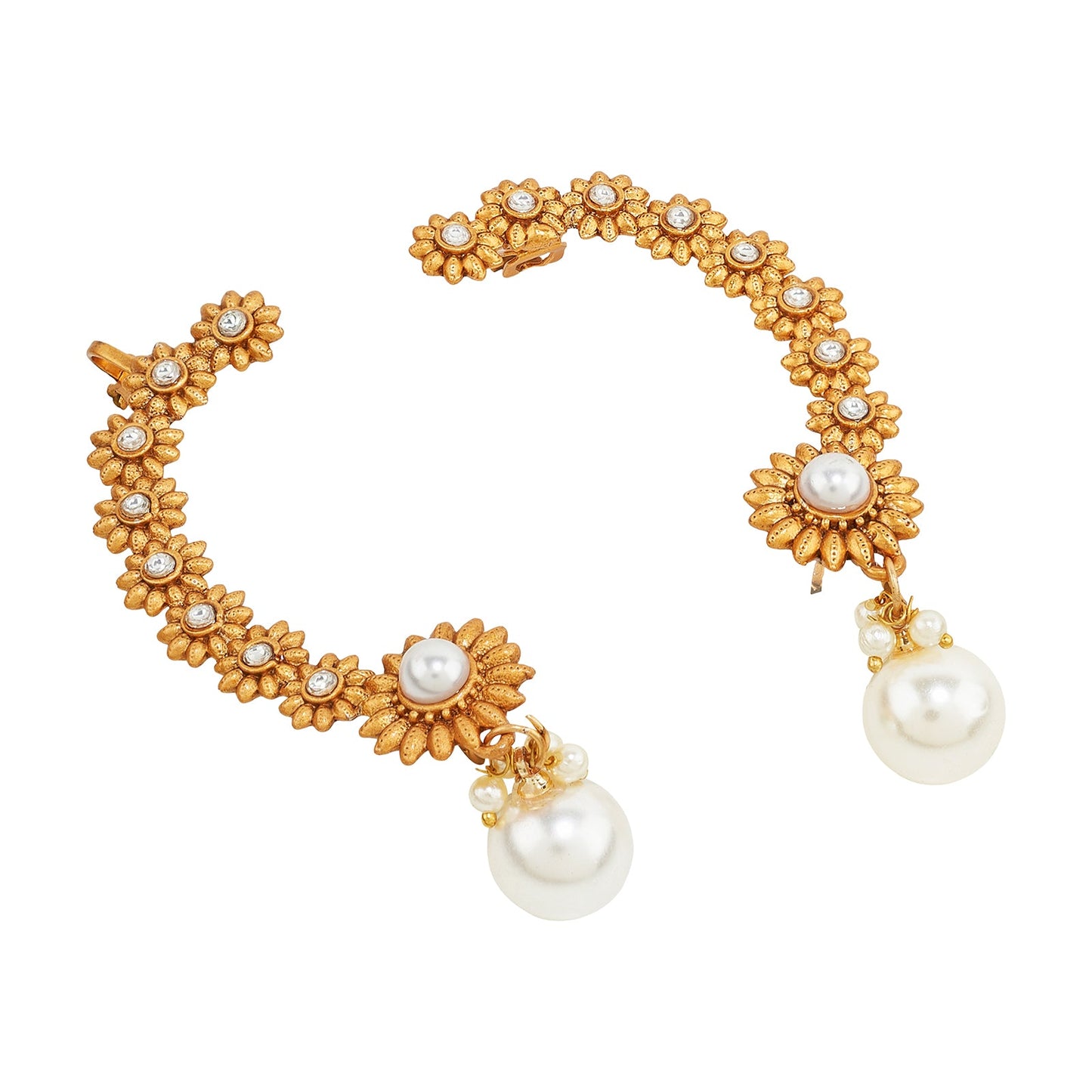 Teejh Anjuma Gold and Pearl Earcuff
