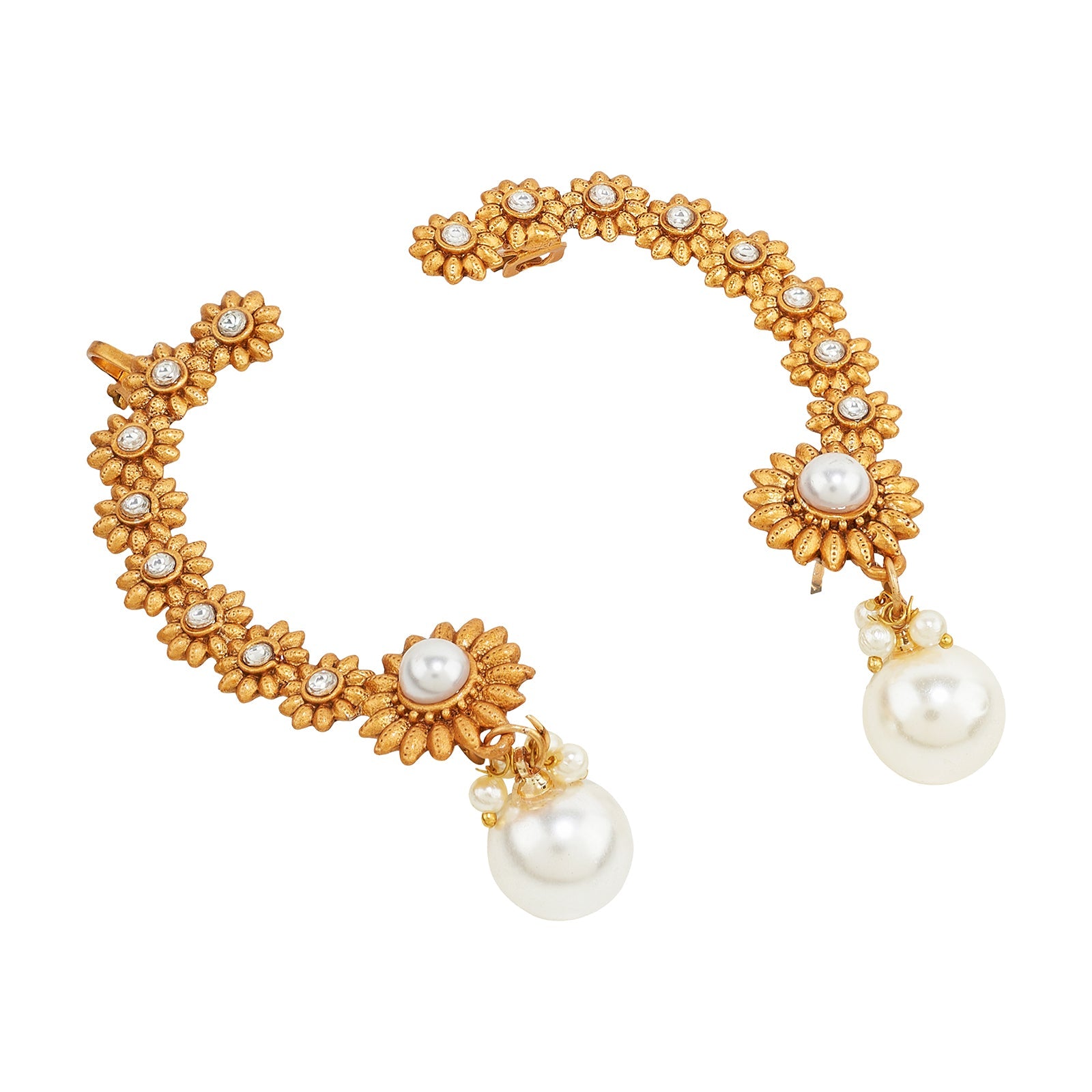 Teejh Anjuma Gold and Pearl Earcuff