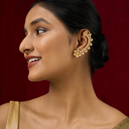 Teejh Shruya Gold and Pearl Earcuffs