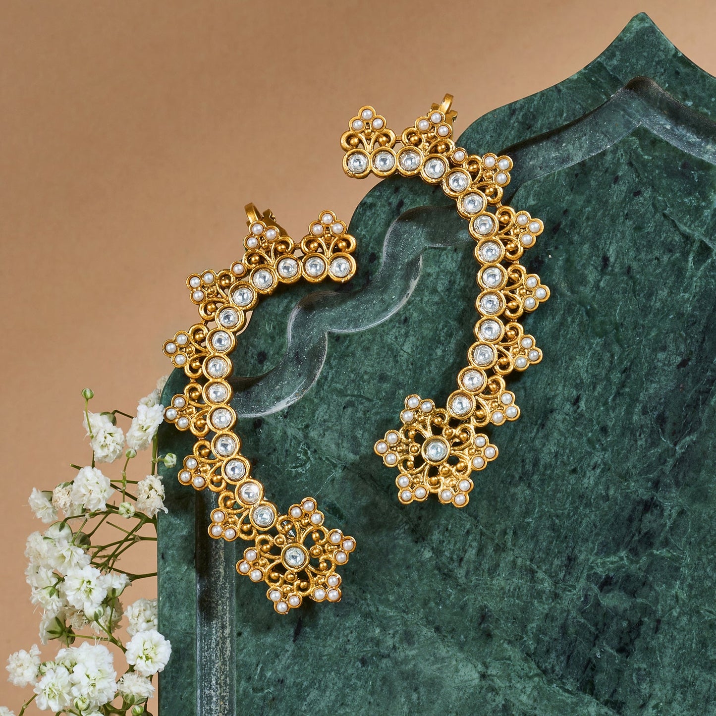 Teejh Shruya Gold and Pearl Earcuffs