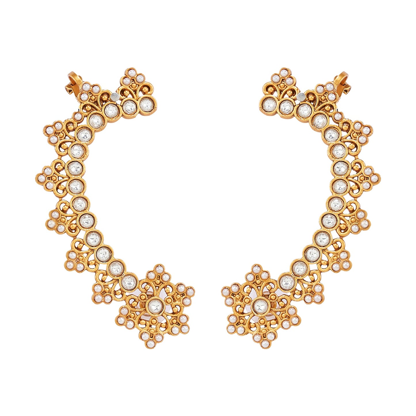 Teejh Shruya Gold and Pearl Earcuffs