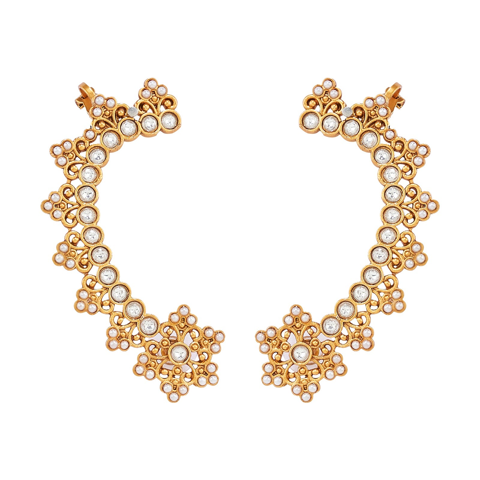 Teejh Shruya Gold and Pearl Earcuffs