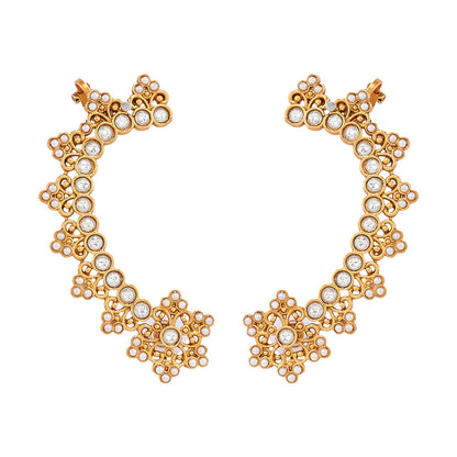 Teejh Shruya Gold and Pearl Earcuffs