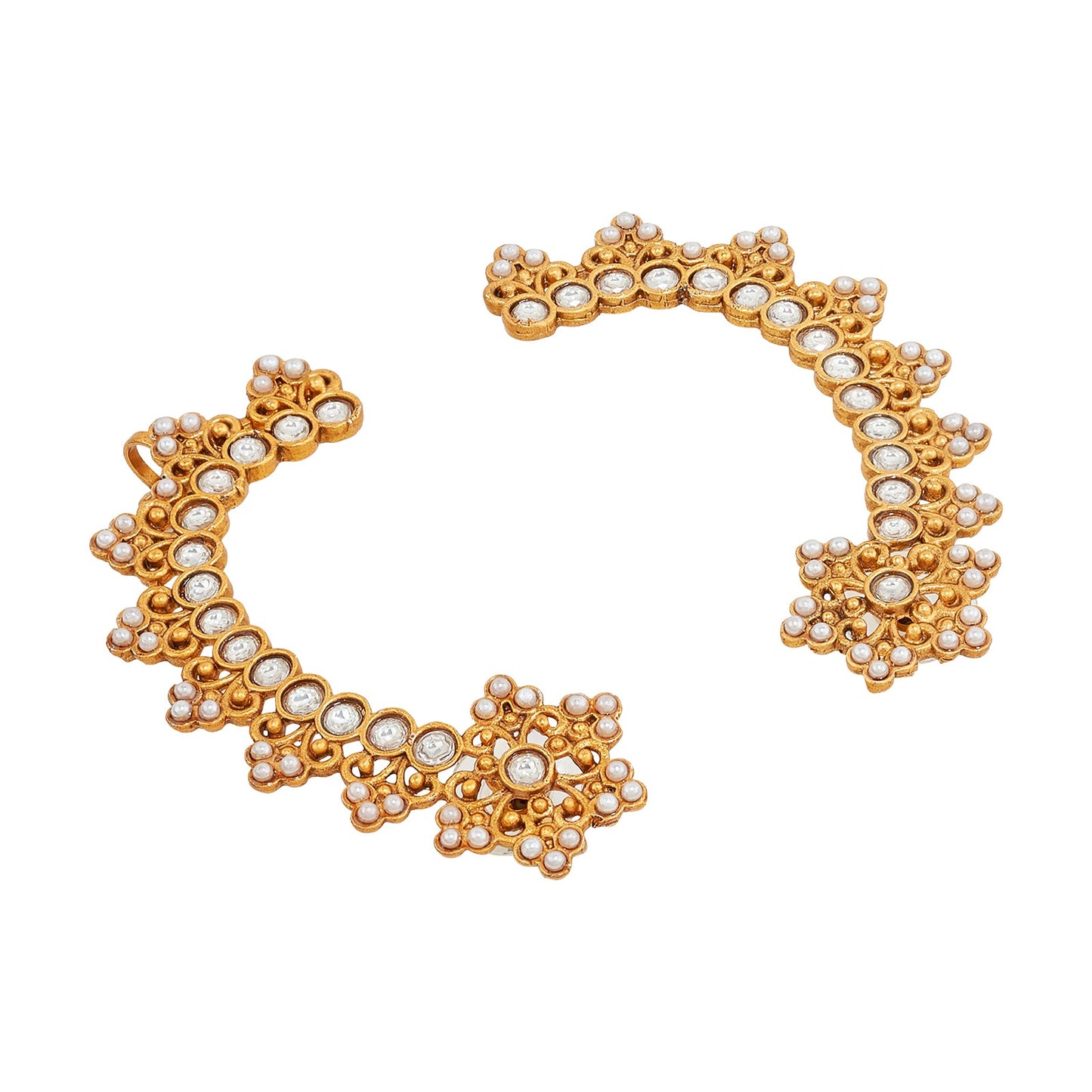Teejh Shruya Gold and Pearl Earcuffs