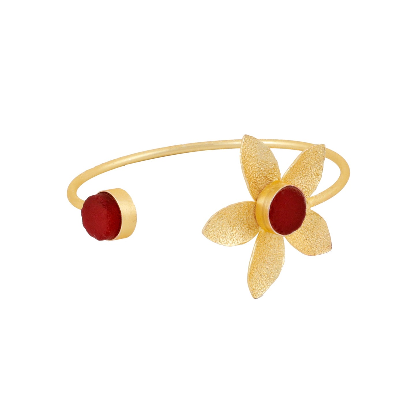Teejh Juhi Dark Red Flower Bracelet