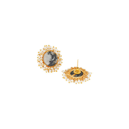 Teejh Roop Grey Druzy Stone Earring